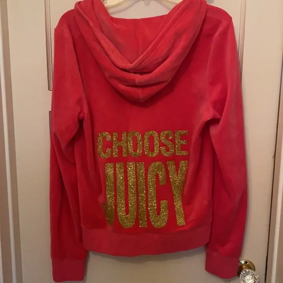 Y2K Juicy Couture BLING Pink Velour Velvet Tracksuit SET CHOOSE JUICY - Picture 9 of 16